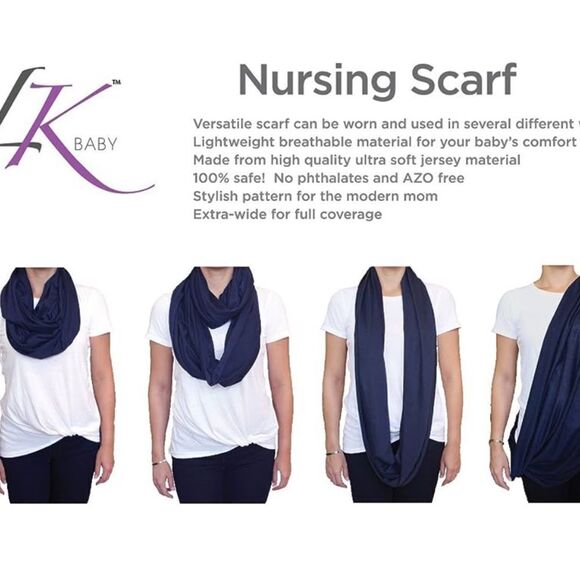 LK Baby Infinity Nursing Scarf Breastfeeding Cover Ultra soft Nwt - Picture 5 of 5